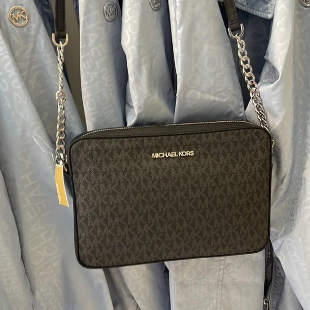 Michael Kors large Jet Set Item EW Crossbody Black - Picture 14 of 16